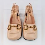Gucci  Horsebit Malaga Logo Square Toe Marmont Block Heel Slingback Pumps EU 41.5 Photo 3
