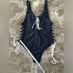Aila Blue Swimmer with lace up Black One piece Size S Photo 4