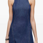 RE/DONE Zip Back lyocell Dress Mini Womens Split Front Large Denim Western Photo 0