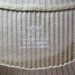 Aerie Women's Ribbed Raw Edge Cropped Tank Top Cream Crew Sleeveless Shirt Large Photo 1