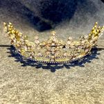 SV Jade Antique Gold Wedding Tiara Crown Photo 1