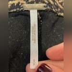 Free People  Knit Black & Brown Paisley Print Pants Skinny Leg Elastic Waist Photo 6