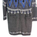 Free People  Frosted Fair Isle Mohair Long Cardigan Shacket Sweater Size M Photo 7