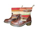 Dr. Martens Pendleton Biker Boots Leather Aztec Grunge Edgy Feminine Women 8 Photo 4
