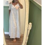 Dunes White Cold Shoulder Maxi Dress Peach Flower Appliqué Lined Size M White Size M Photo 5