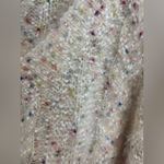 POL  Oversized Chunky Fuzzy Confetti Balloon Sleeve Knit V Neck Sweater Medium Photo 4