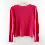 Kinross Cashmere Crewneck Pullover Puff Sleeve Sweater Pink Medium Photo 2