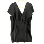 Eloquii  Dress Plus Size 24 Black Surplice Ruffled Cape Wrap Tie Waist Flattering Photo 1