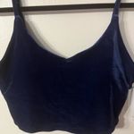 Athleta Elation Blue V-Neck Velvet Crop Top A-C cup Sz XL NWT Photo 1