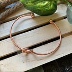 Rose Gold Love Knot Cuff Bangle Red Photo 3