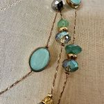 Ny Collection gold tone and blue triple strand beaded necklace Photo 4