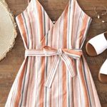 Zaful Striped Wrap Dress Photo 0