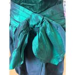 Vintage 80s Velvet and Taffeta Midi Party Dress in Emerald Green Size Medium Photo 1