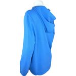 Denim & Co . Beach French Terry Roll Tab Sleeve Hooded Jacket Indigo Sea Medium Photo 5