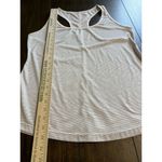 Old Navy  Active Wear Women Tank Top White Black Striped Semi Fitted Racer Back L Photo 5