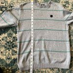 DC Gray with Green/Black Stripes Crew Neck Sweater Size Small Photo 7