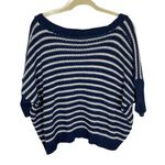 Yarn Art Blue/ White Striped Crop Knit Sweater Blue Size XL Photo 1