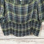 BP NEW Plaid Navy and Yellow Puff Sleeve Plus Size Crop Top, NWT, Size 2X Photo 6