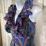 House of Harlow 1960 (Revolve) Paisley Floral Dress M | Cotton | Smocked Waist Blue Size M Photo 1