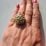 Silver Vermeil Statement Ring Size 6 1/4 925 Italy Bold Modern Jewelry Piece Photo 3