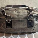 Coach Vintage  Metallic Shoulder Bag w deep brown trim. Photo 1