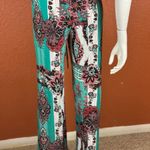Flirty Pink Women's Paisley Jumpsuit in Teal and Pink Size Small. B32 Green Photo 4