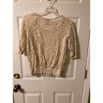 Ivory Eyelash Lace 3/4 sleeve top size Large Photo 4