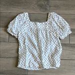 Loft  White polka dot Puff Sleeve Blouse Photo 0