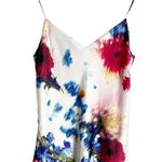 Club Monaco Kora White Floral Print Satin V-Neck Sleeveless Camisole Top Size XS Photo 4