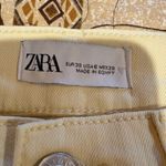 ZARA high rise pale yellow straight jeans women’s size 6 Photo 3