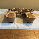 Naturalizer  Athina Sandals Women Size 9 Brown Wood‎ Soles Slip-On Slide T-Strap Photo 3