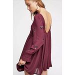 Free People  Mohave Plum Embroidered Woven Mini Dress Size Small Photo 2