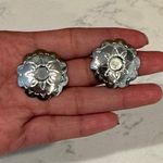 Silver Tone conch western earrings NFR rodeo minimalist classic neutral staple Photo 0