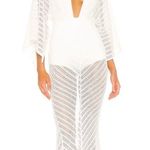 Michael Costello x Revolve Serinda White Bodysuit Maxi Dress Size XS Photo 1