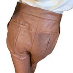 Avec Les Filles BROWN FAUX LEATHER FLARE LEG PANTS (S) Photo 6