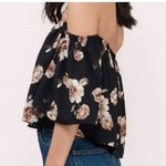 J.O.A. Los Angeles Black Floral Off-Shoulder Top Size: Small FLOWER TOP Photo 3
