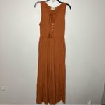 Anthropologie  Saturday Sunday ribbed tiered jumpsuit rust colored‎ size XS Photo 2