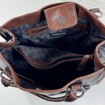 Franco Sarto  Faux Leather Large Tote Shoulder Bag Black Brown Photo 7