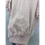 Everleigh  Women's Blouse Textured Mauve Smocked Hem Size Large Ruffle Photo 2