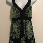 INC Green & Black Cross Back Empire Waist Tunic Photo 0
