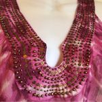 SPIAGGIA Dolce XL Coverup Tie dye Sheer with beaded front Belted mini dr… Pink Photo 2