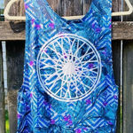 Soul Cycle Performance Printed Open Back Tank | S Blue Photo 0