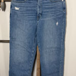 Madewell  Classic Straight Jean Medium Wash Distressed Size 30 Photo 0
