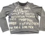 Rag and Bone /JEAN Gray Graphic Sweatshirt Women’s Sz M Oversized Crewneck Pullover Photo 10