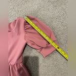 Fashion Old Rose Voluminous Puff Sleeve Tiered Ruffle Hem Boho Dress Pink Photo 4