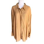 ASOS - NWT Oversized Boho Floaty Button-Down Shirt in Golden Mustard Sz 14 Photo 1