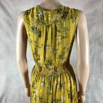 London Times Golden Floral Smocked Waist Midi Dress Size 2 Photo 5