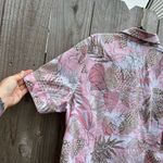 Allison Daley  Pink Womens‎ size 14 Petite Button Down Blouse Shirt Floral Leaf Photo 12