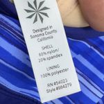 Athleta  Shorebreak Swim Dress Blue Stripes Athleisure Size Medium Photo 4