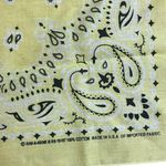 American Made Light Yellow Western Paisley Bandana 100% Cotton Pocket Square Photo 2